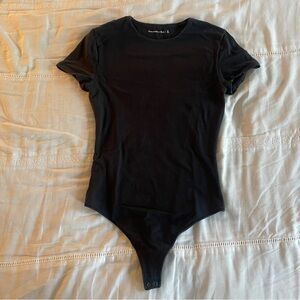 A&F Black Short Sleeve Bodysuit